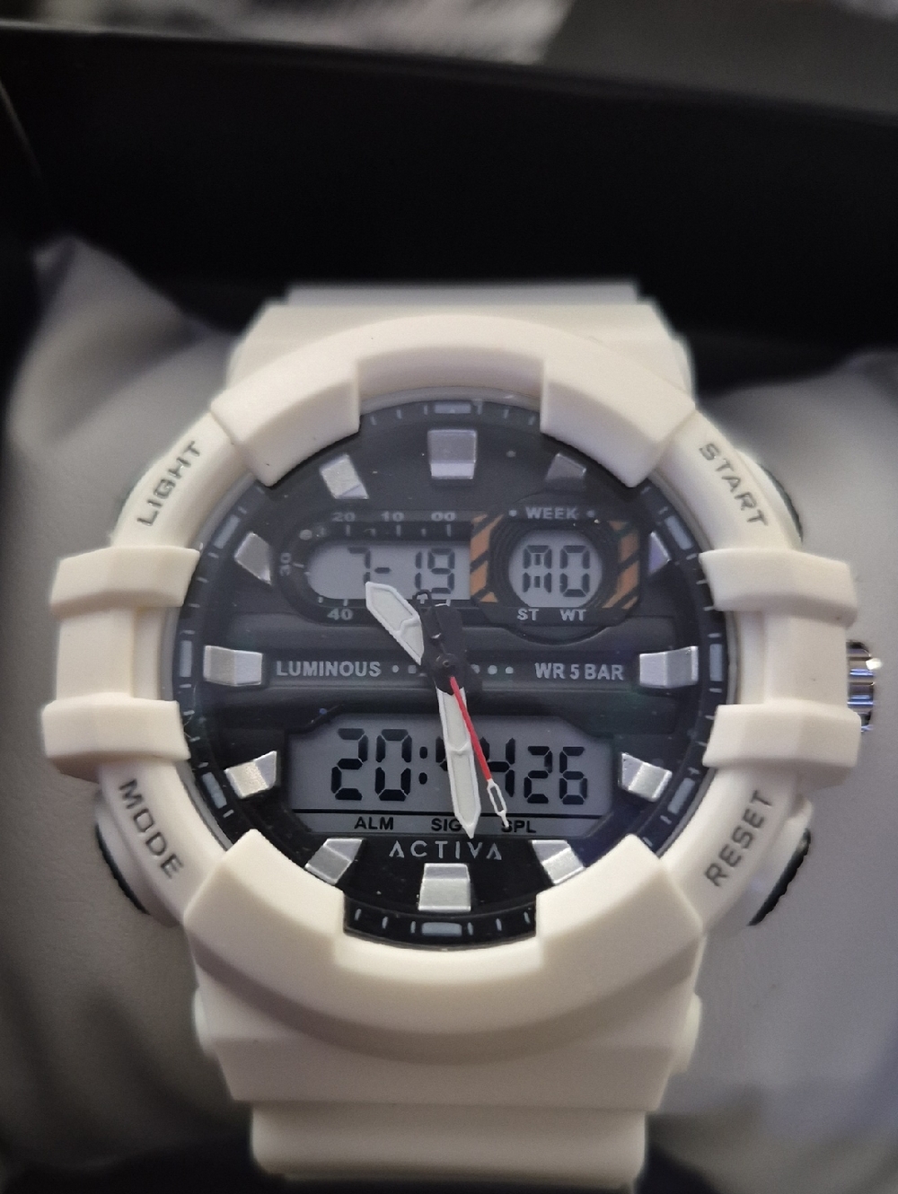 Activa White and Black Sport Digital-Analog Watch